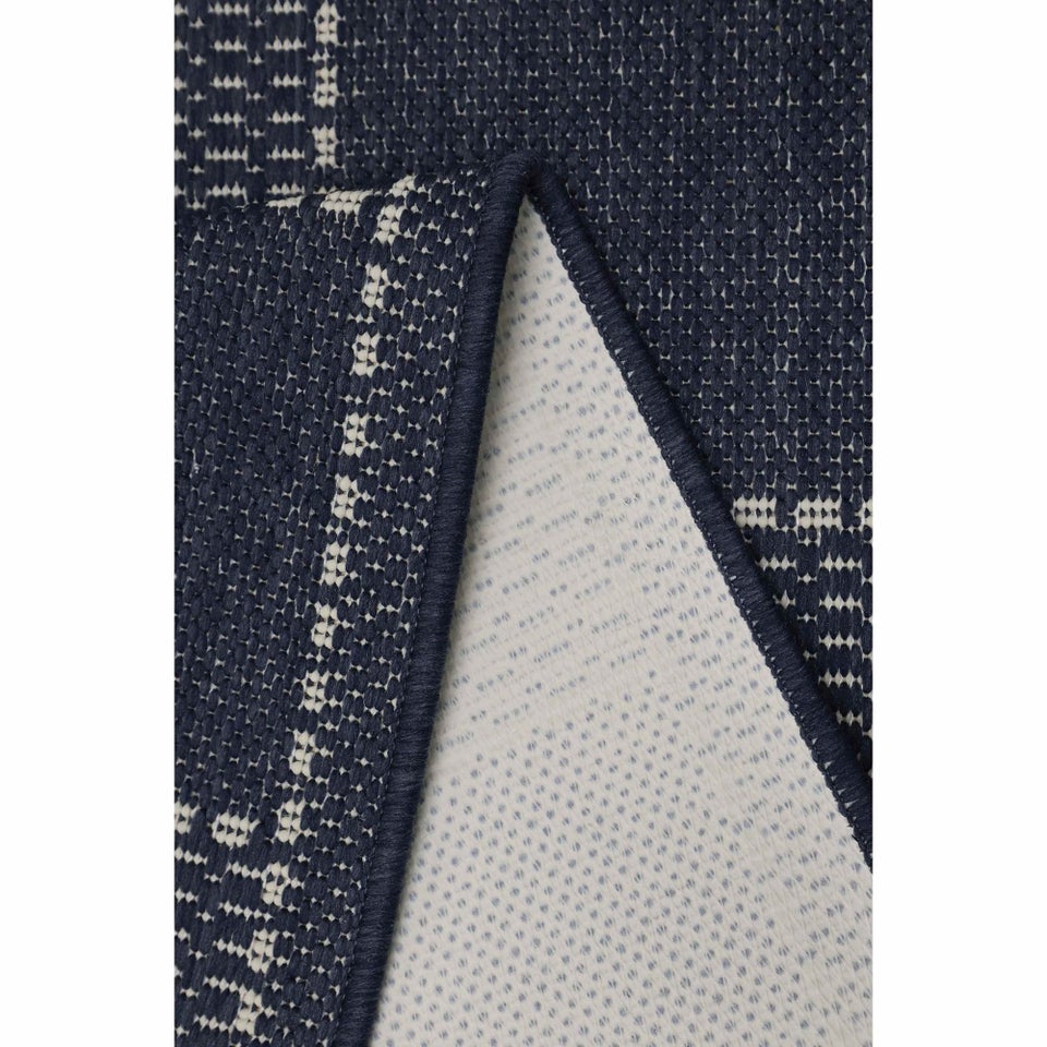 Homemaker Navy Check Gel Flatweave Rug