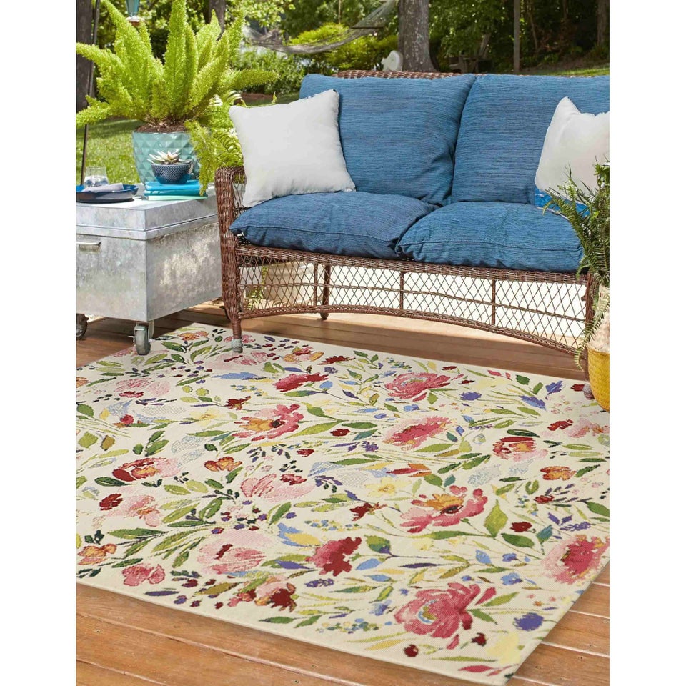 Homemaker Indoor Outdoor Floral Rug