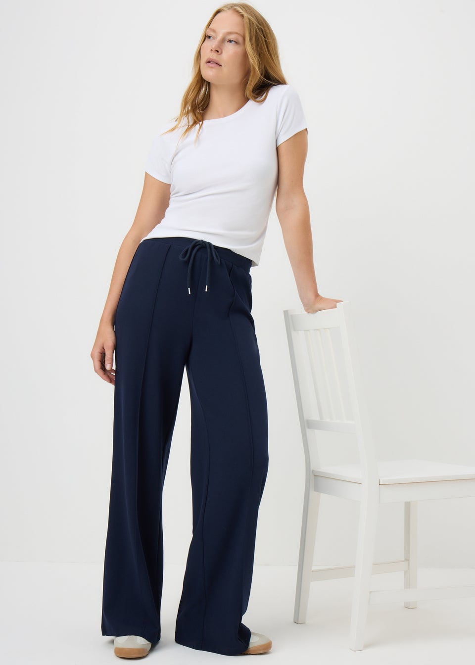 Navy Seam Detail Trousers