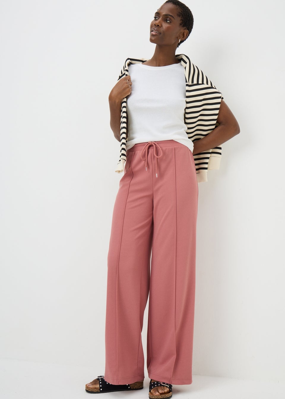 Pink Seam Detail Trousers