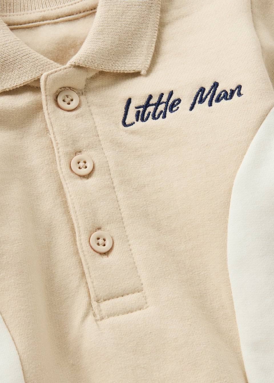 Baby Beige Smart Collar Sweatshirt & Jogging Bottom Set (Newborn-23mths)