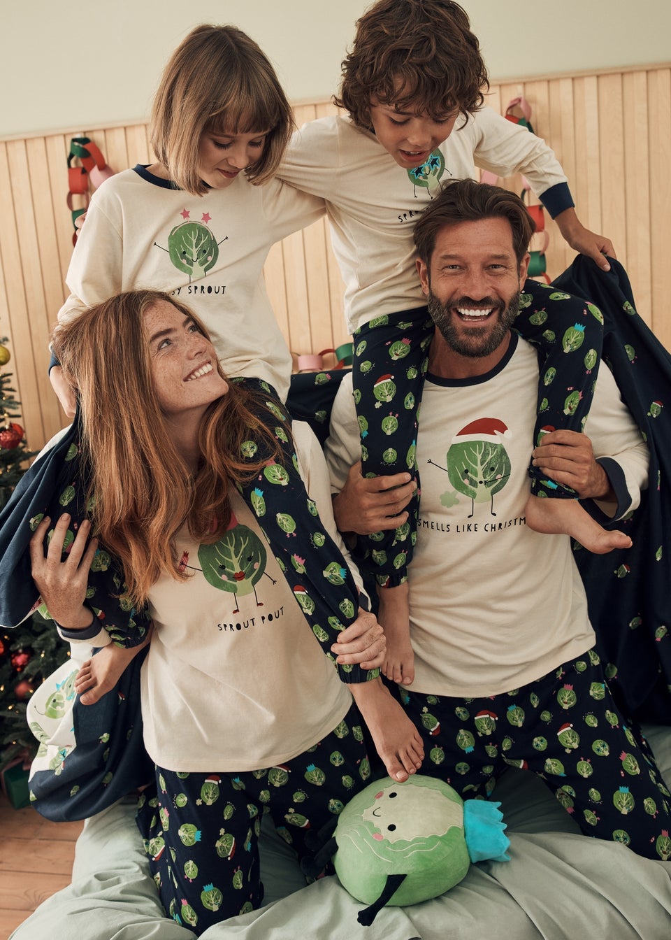 Cream Sprout Matching Family Pyjama Set