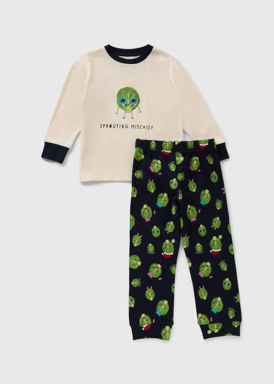 Boys Cream Family Sprout Pyjamas (1–13yrs)
