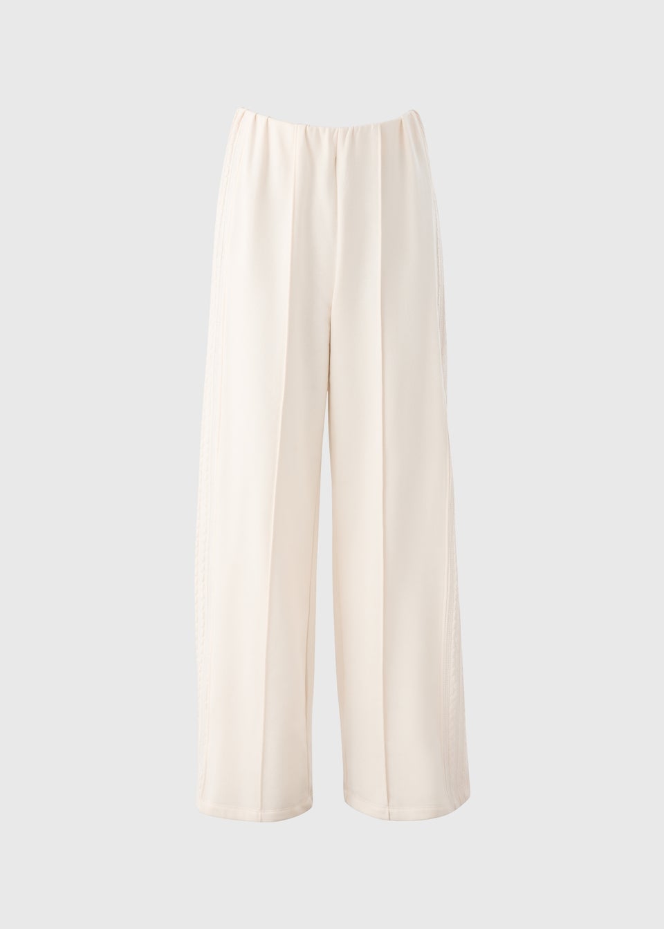 Cream Wide Leg Cable Joggers