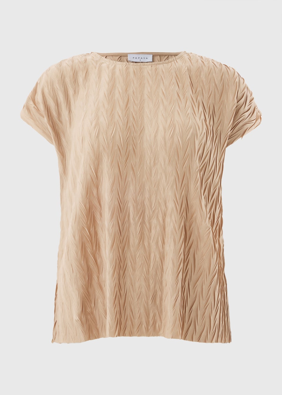 Champagne Plisse Top