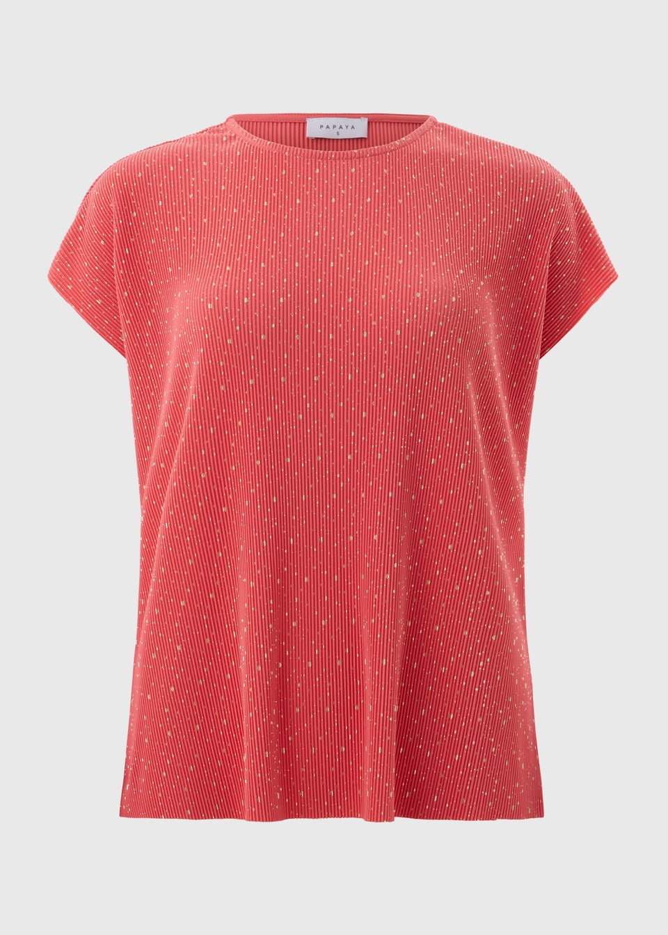Coral Foil Spot Plissé T-Shirt