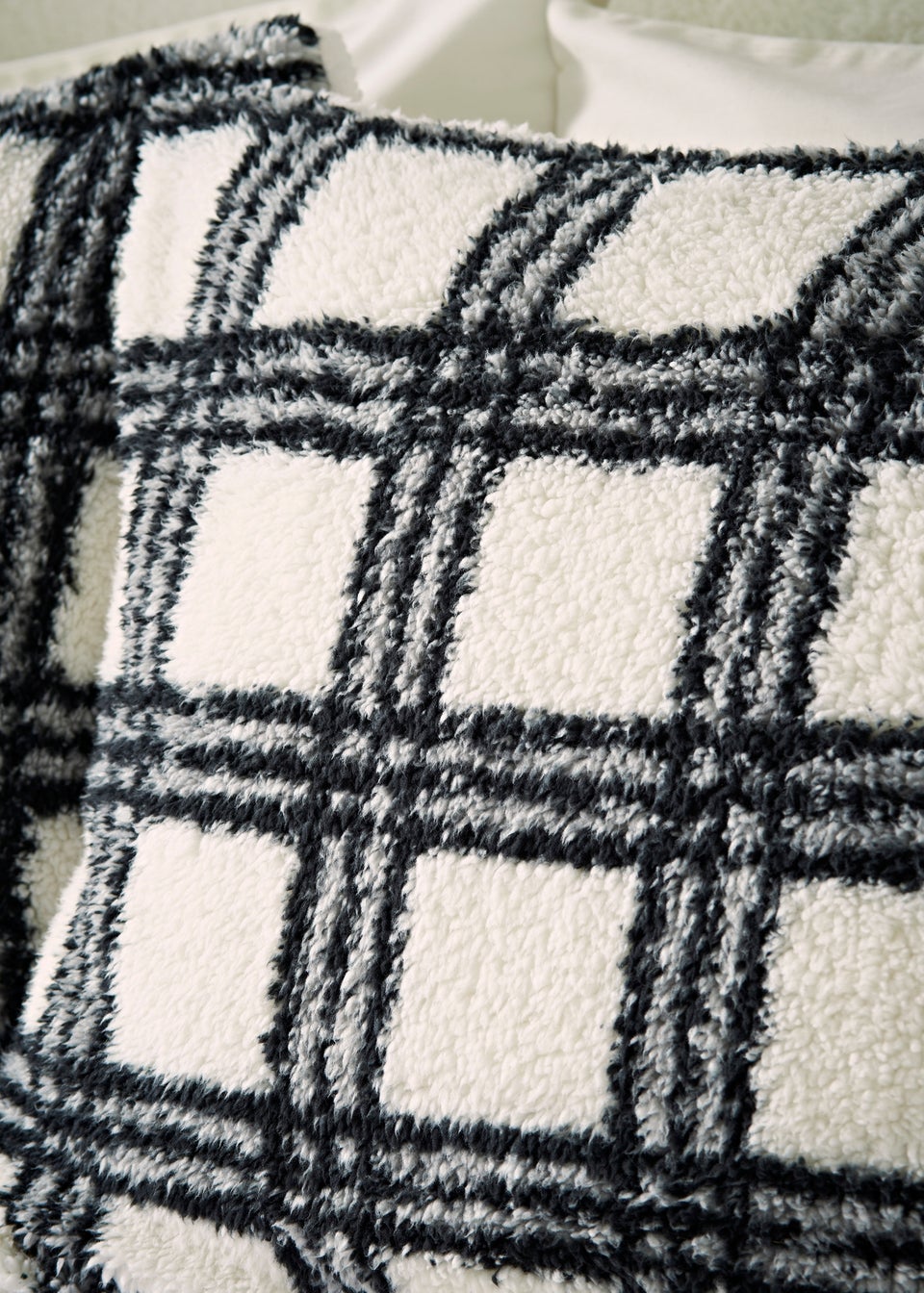 Black Mono Check Teddy Duvet Set