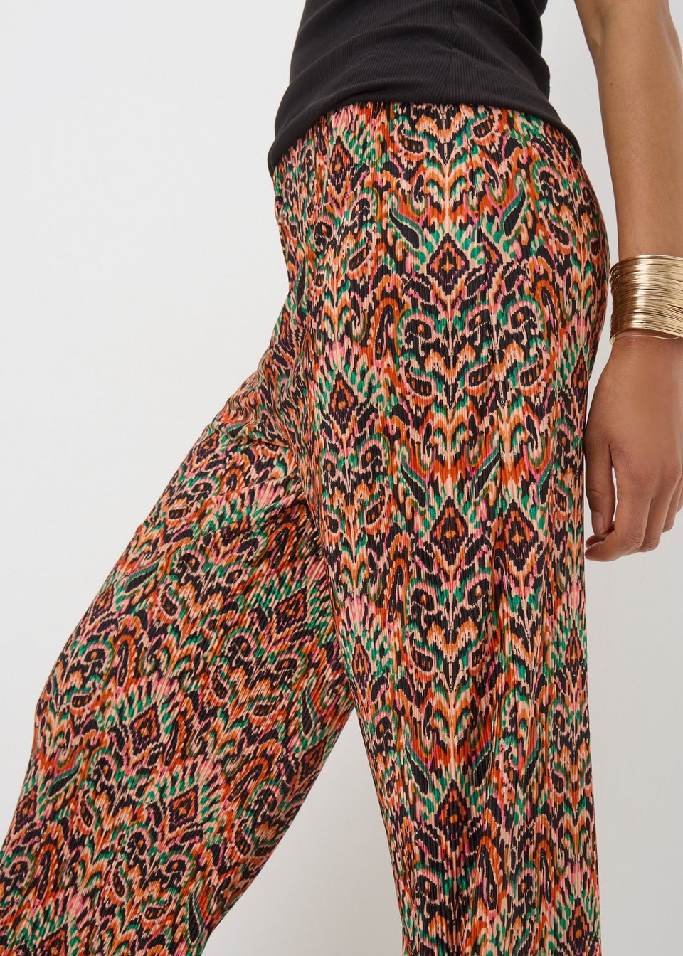 Multicoloured Aztec Wide Leg Trousers