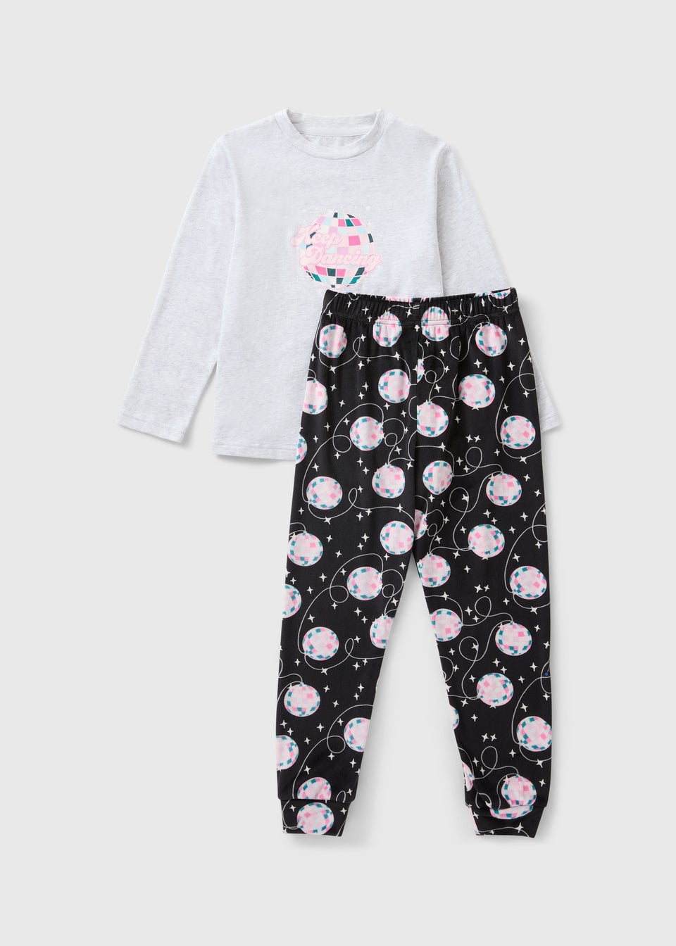 Girls Grey Disco Dancing Pyjama Set (1-13yrs)