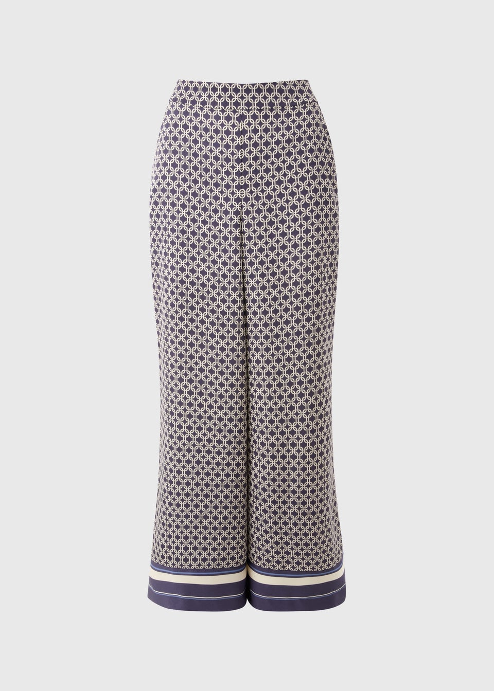 Et Vous Navy Chain Pattern Twill Co Ord Trousers