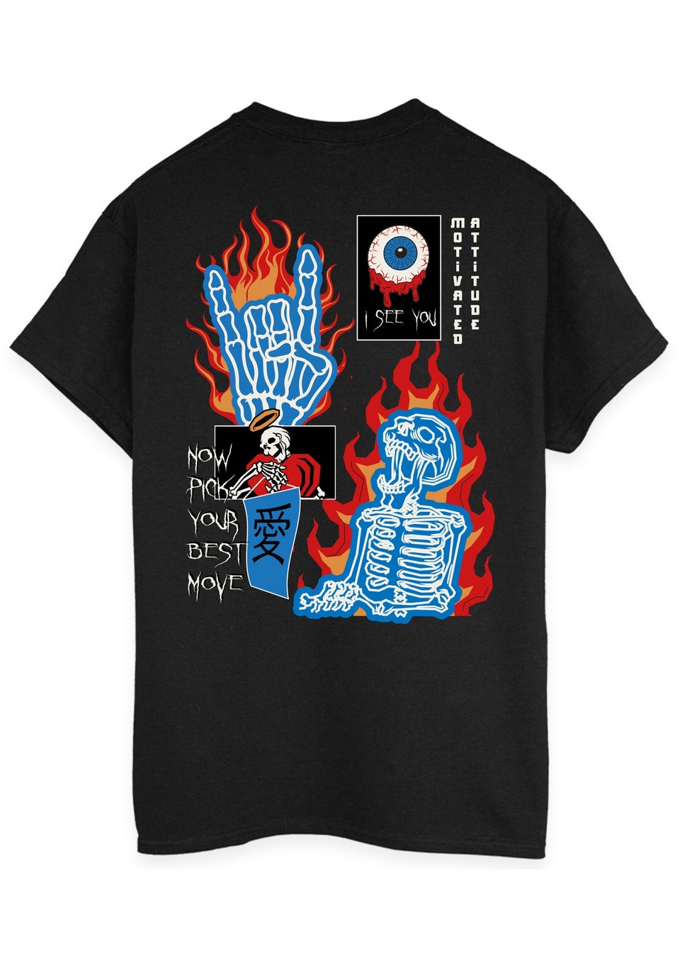 Brands In Motivated Attitude Black Graphic T-Shirt