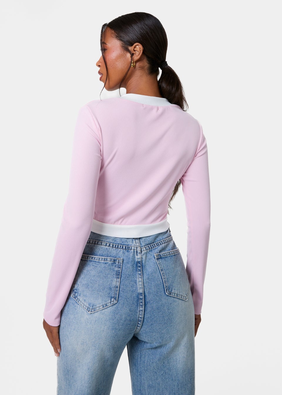 Pink Vanilla Pink Slinky Two Tone Cardigan