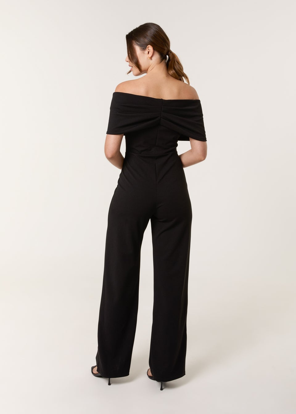 Blue Vanilla Black Bardot Wrap Jumpsuit