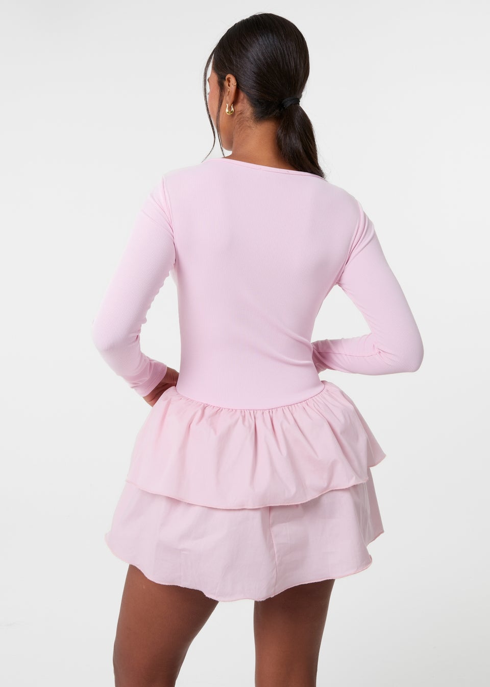 Pink Vanilla Pink Rib Dress With RaRa Skirt