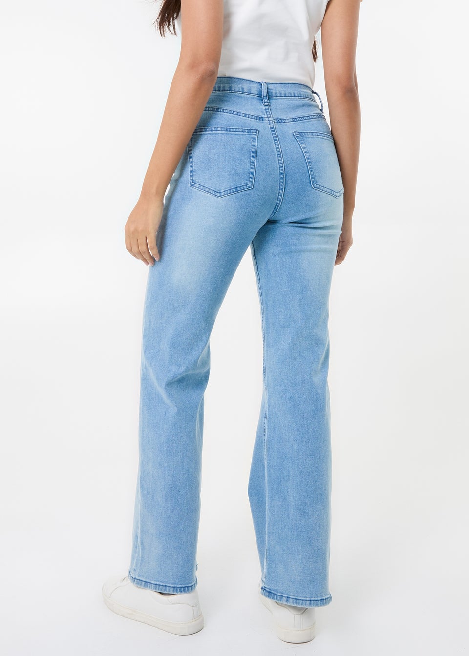 Pink Vanilla Denim Washed Relaxed Fit High Waist Jeans