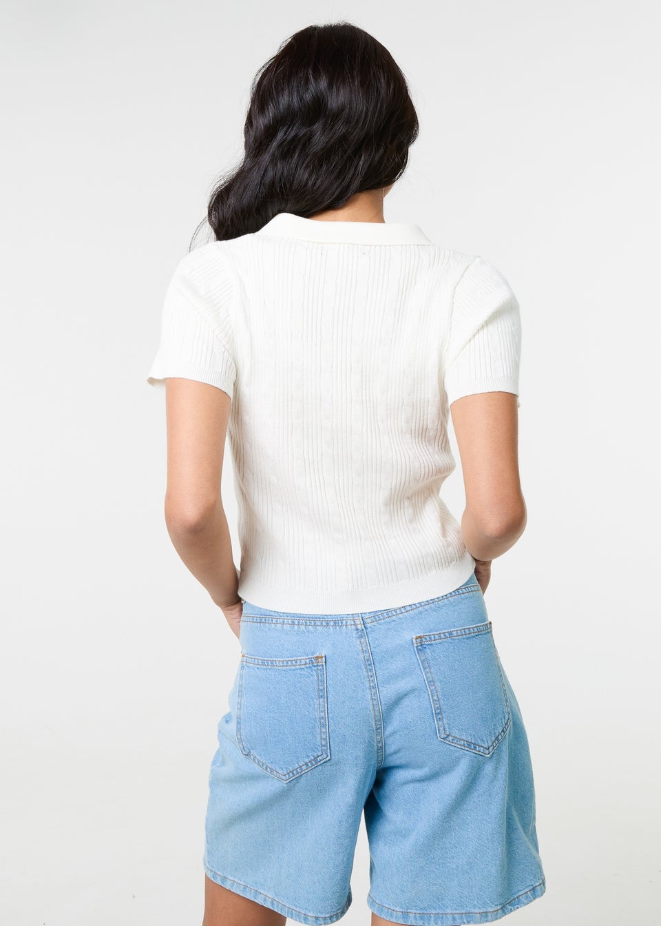Pink Vanilla Ivory Cherub Cable Knit Top