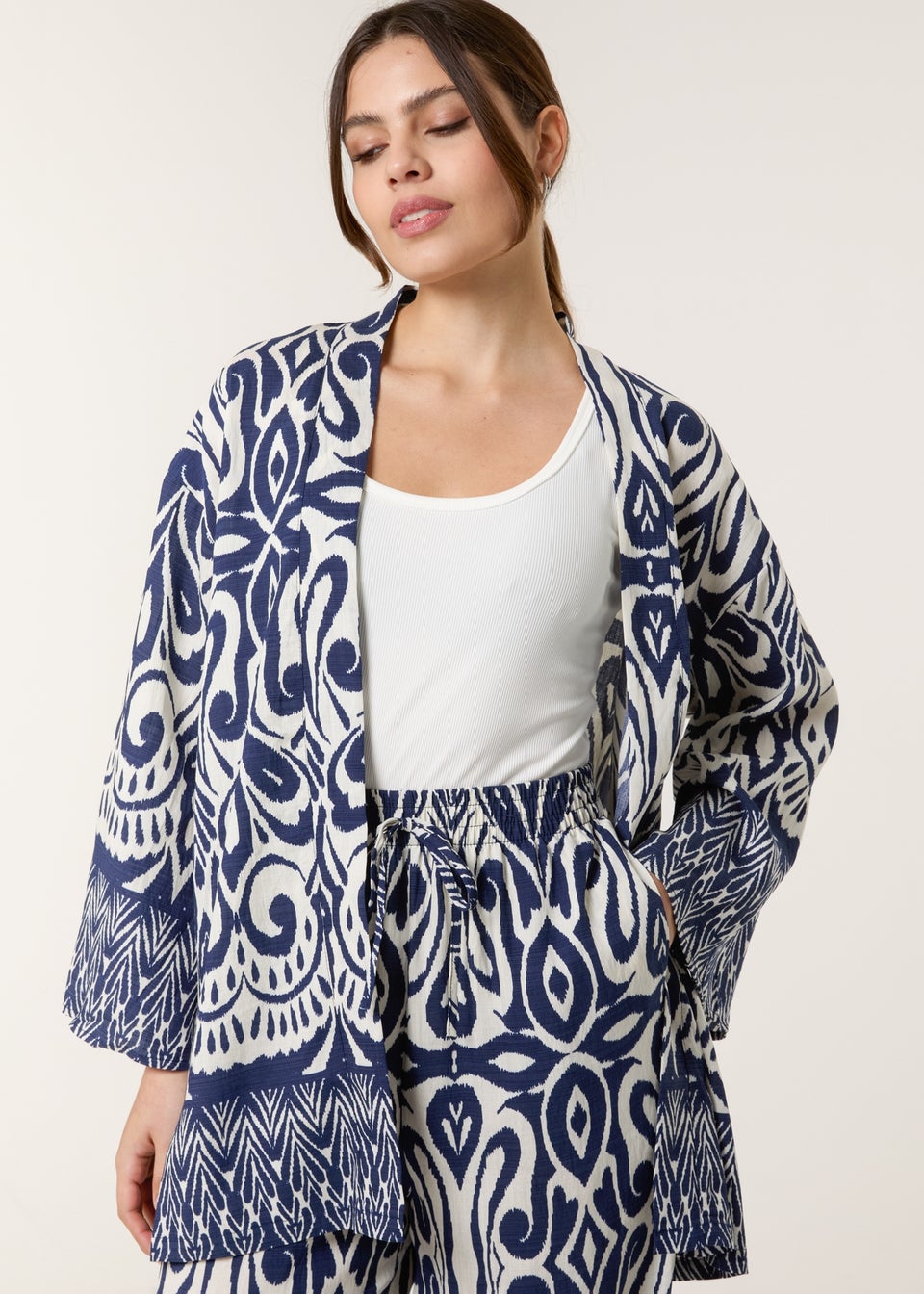 Blue Vanilla Navy Ornamental Two Co Ord Set