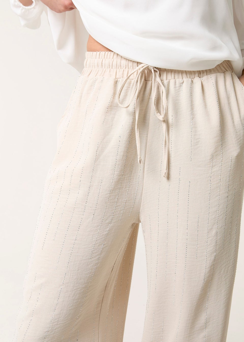Blue Vanilla Stone Sparkle Wide Leg Trouser