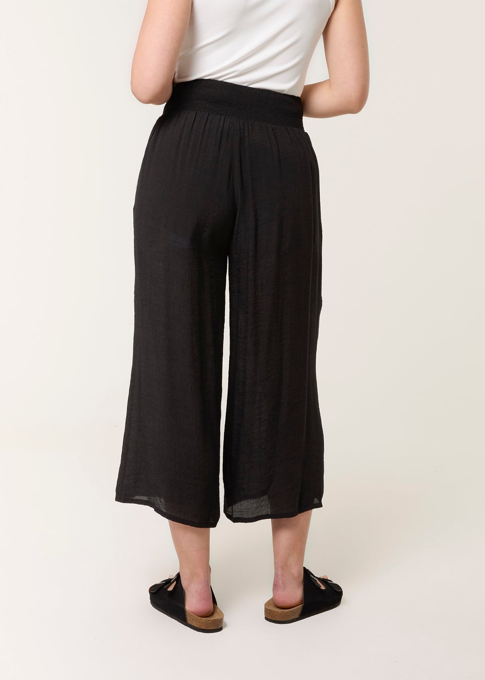Blue Vanilla Black Shirred Culottes