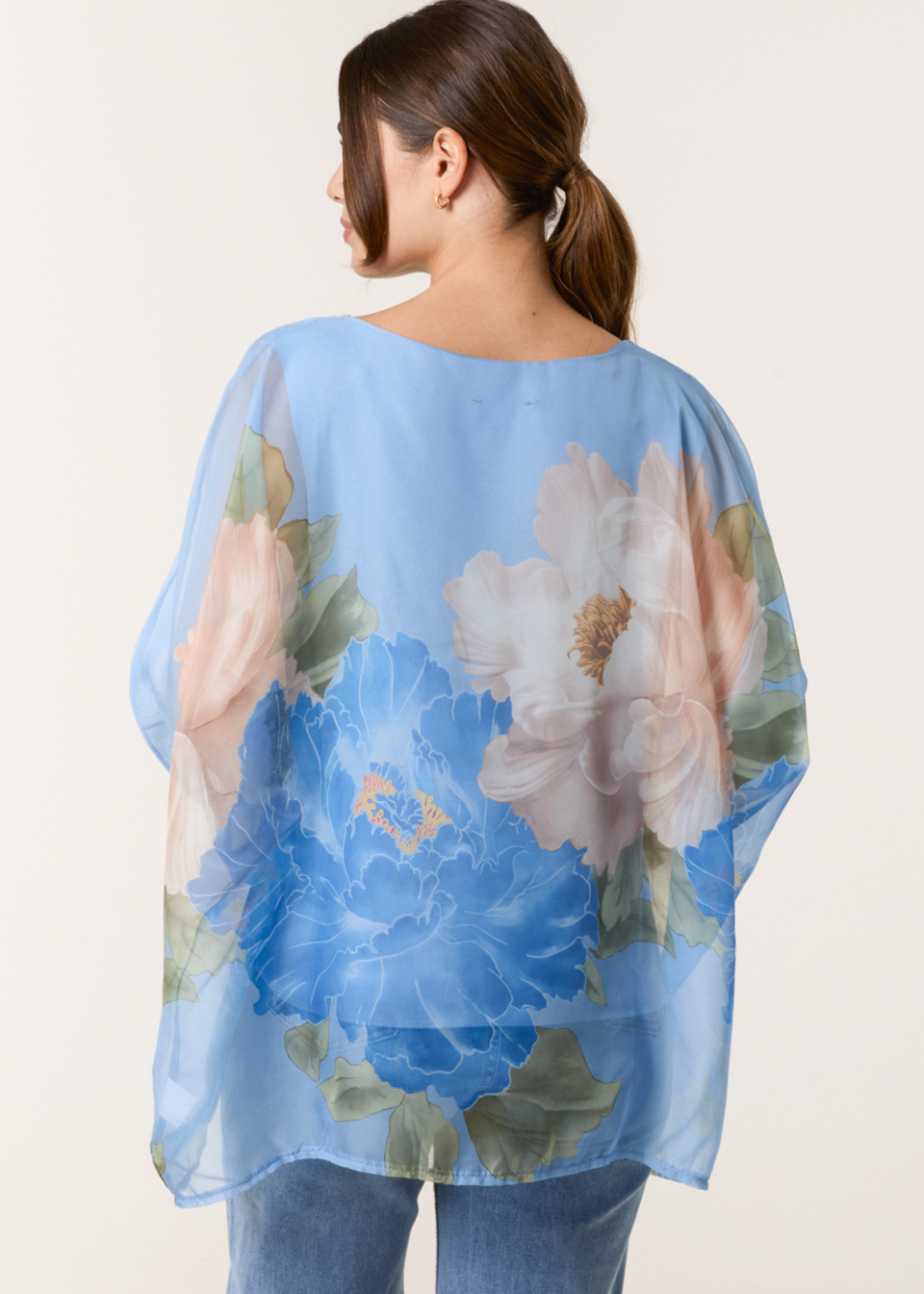 Blue Vanilla Silk Like Floaty Top