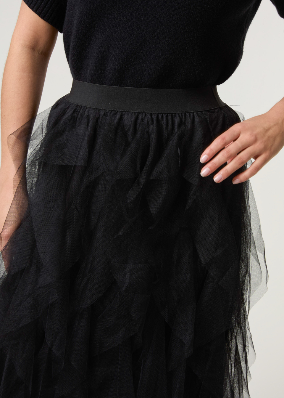 Blue Vanilla Black Layered Tulle Skirt