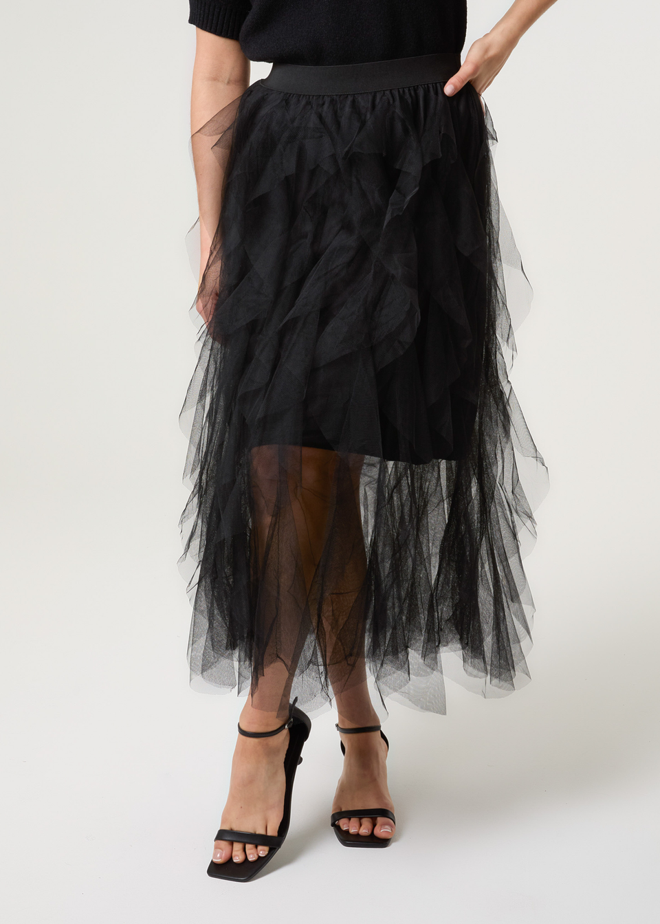 Blue Vanilla Black Layered Tulle Skirt