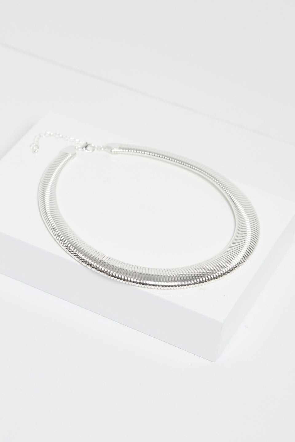 Jon Richard Silver Plated Statement Omega Necklace