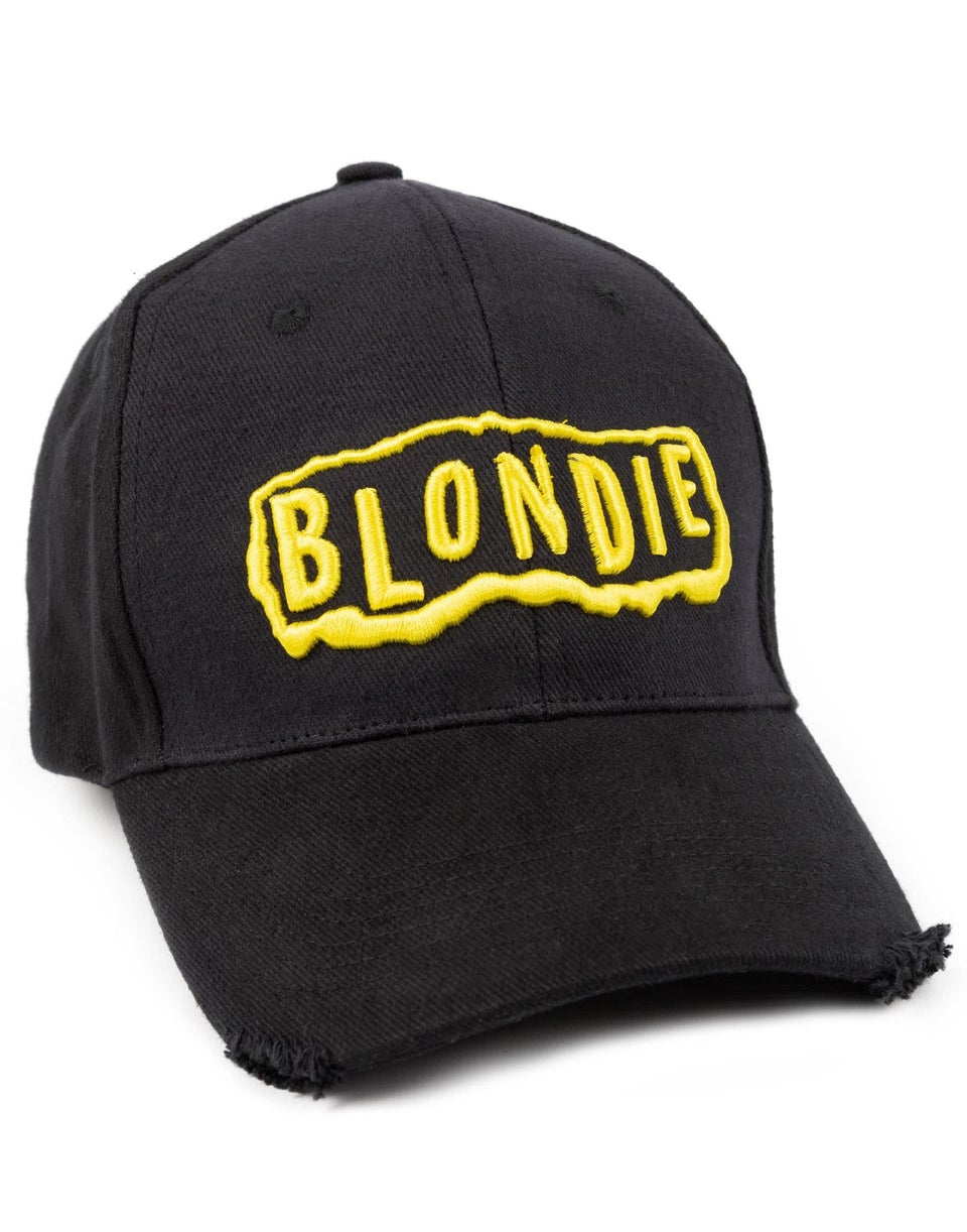 Blondie Black Logo Adjustable Curved Peak Baseball Cap