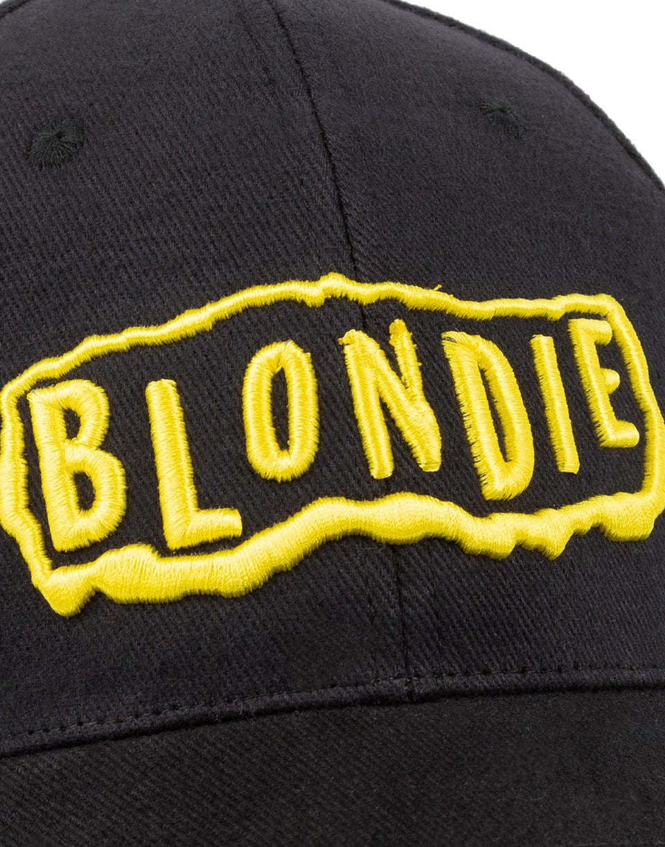 Blondie Black Logo Adjustable Curved Peak Baseball Cap