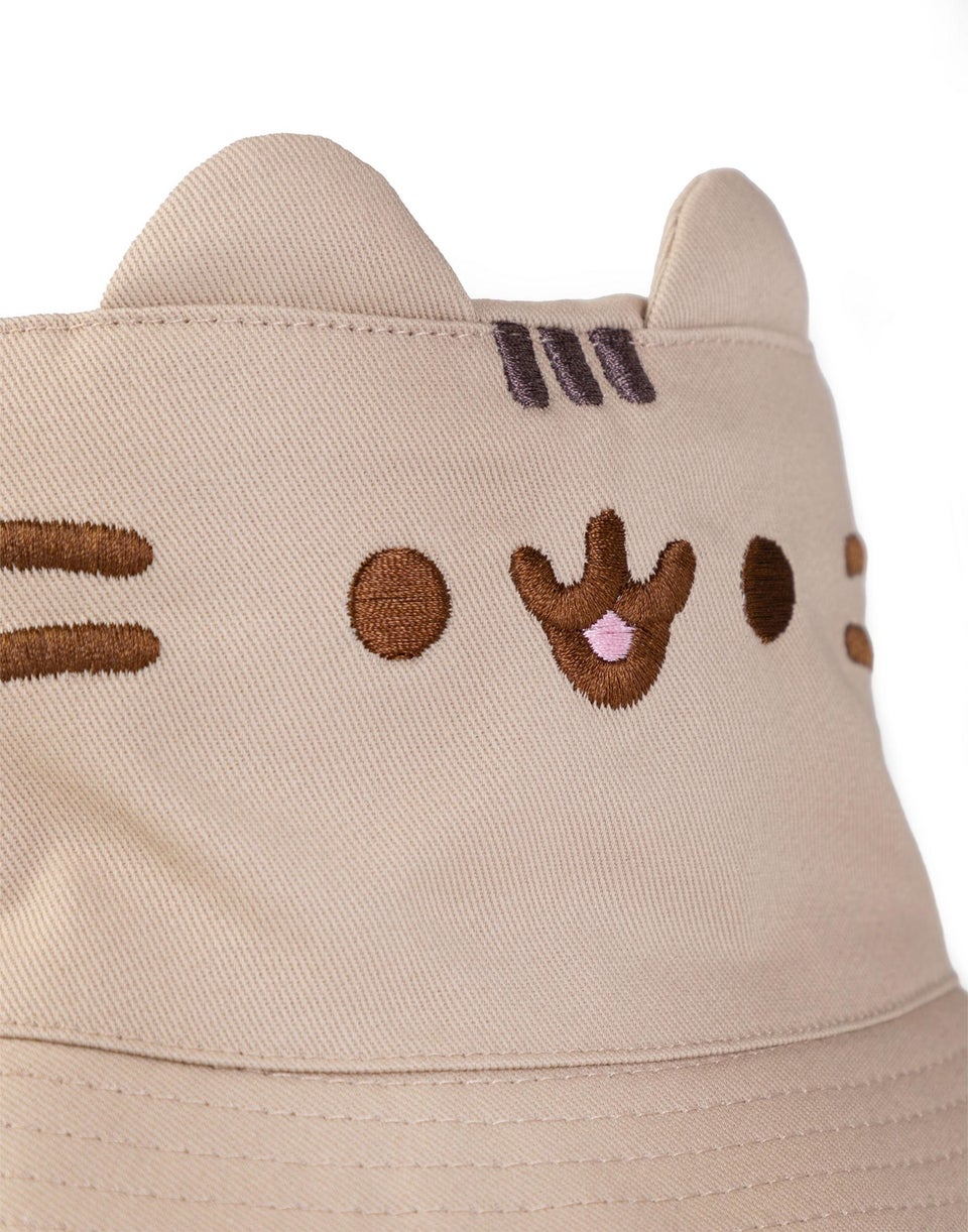 Pusheen Beige Novelty Face Bucket Hat