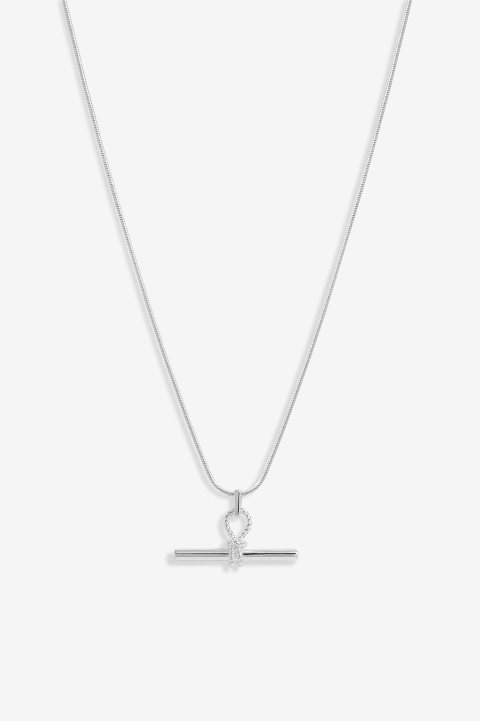 Simply Silver Sterling Silver 925 Polished Textured T bar Pendant