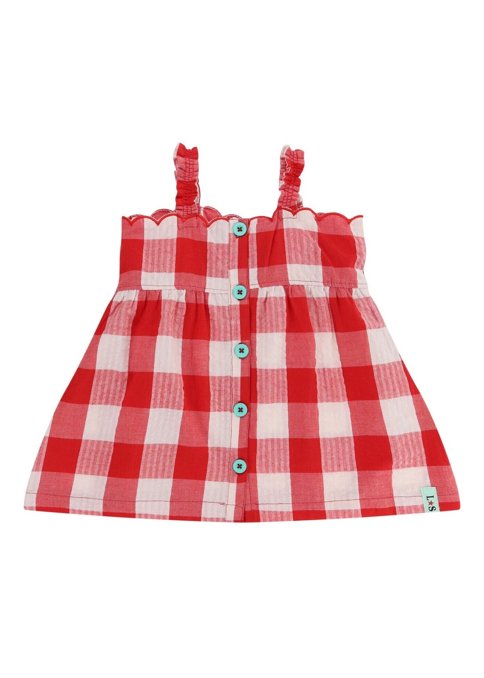 Lilly & Sid Red Gingham Print Dress & Short Set (0-8 Years)