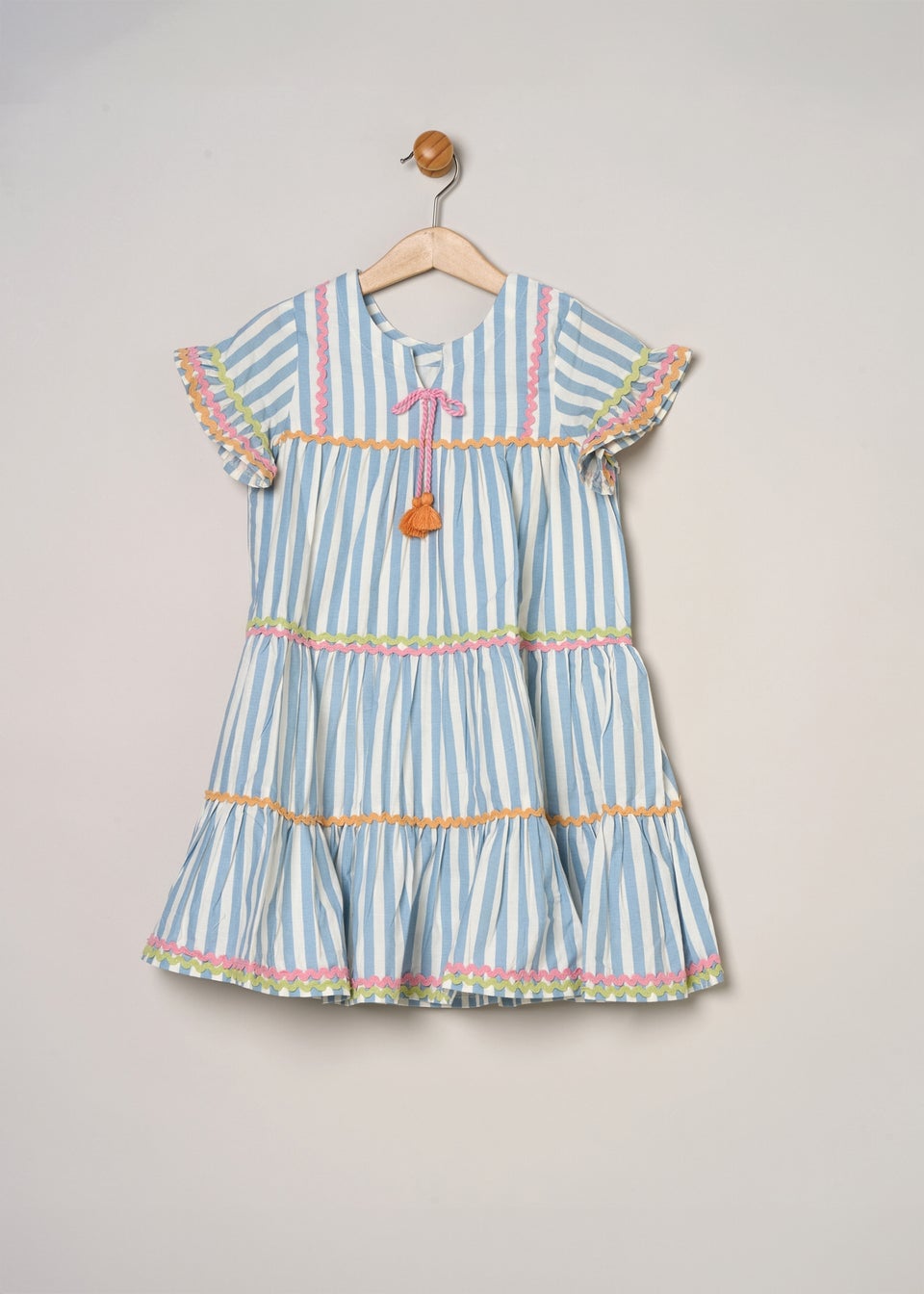 Miss Light Blue Printed Boho Summer Dress (2-7yrs)