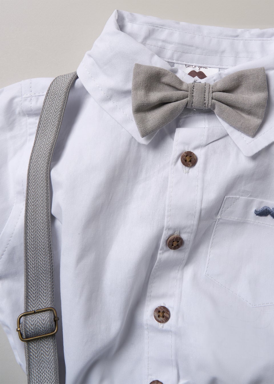 Little Gent Light Blue Shirt Shorts & Braces Outfit Set (2-7yrs)