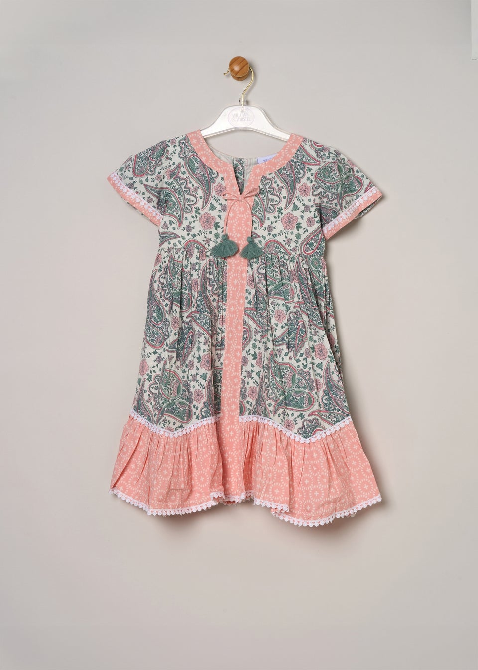 Miss Soft Pink Printed Boho Summer Dress (2-7yrs)