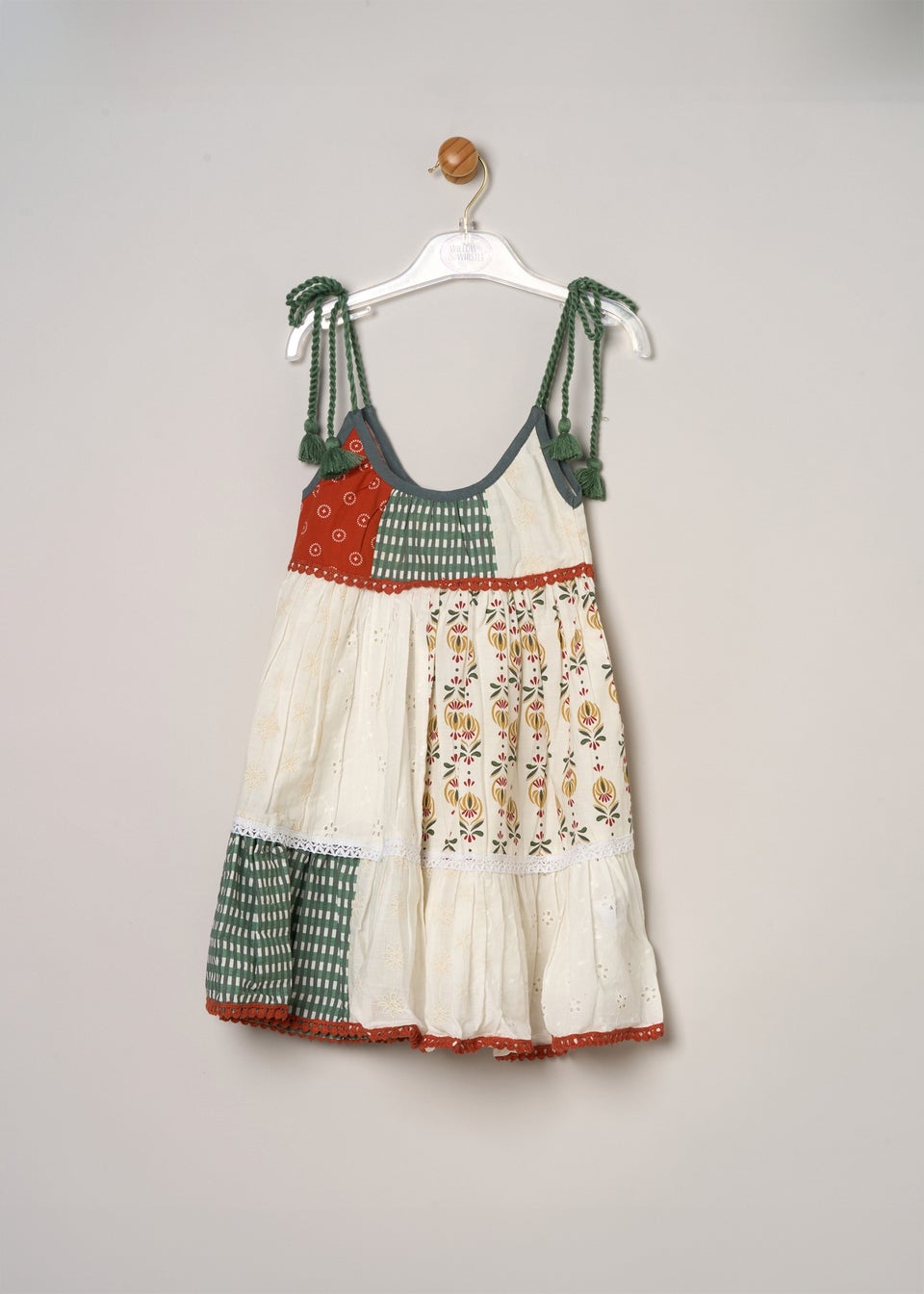 Miss Khaki Printed Patch Work Summer Dress (2-7yrs)
