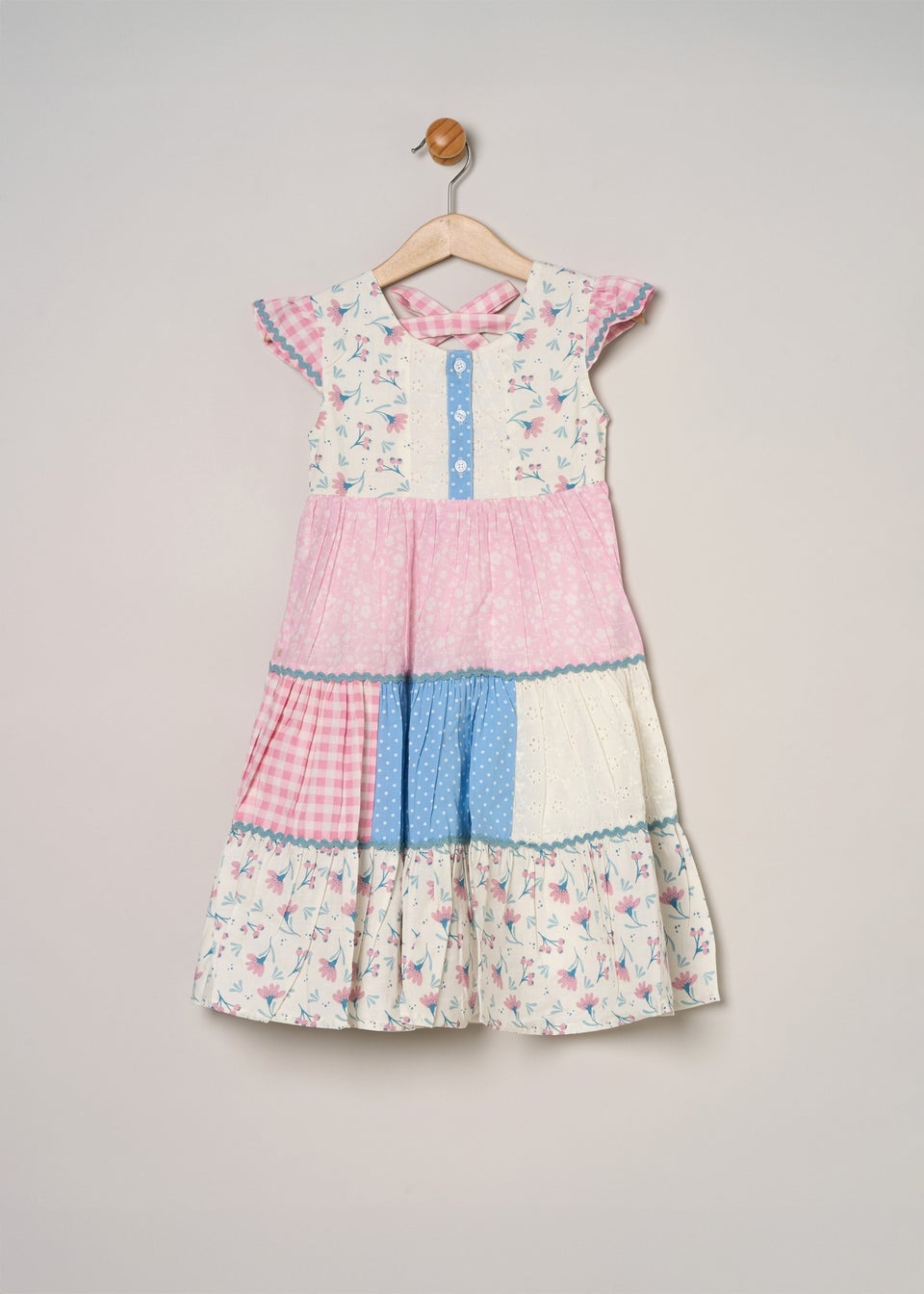 Miss Lilac Printed Patch Work Summer Dress (2-4yrs)