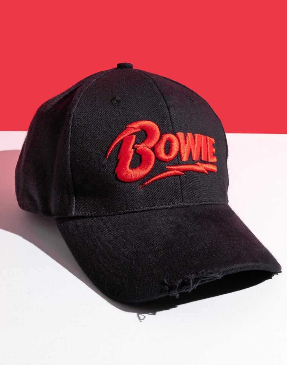 David Bowie Black Logo Adjustable Curved Peak Baseball Cap