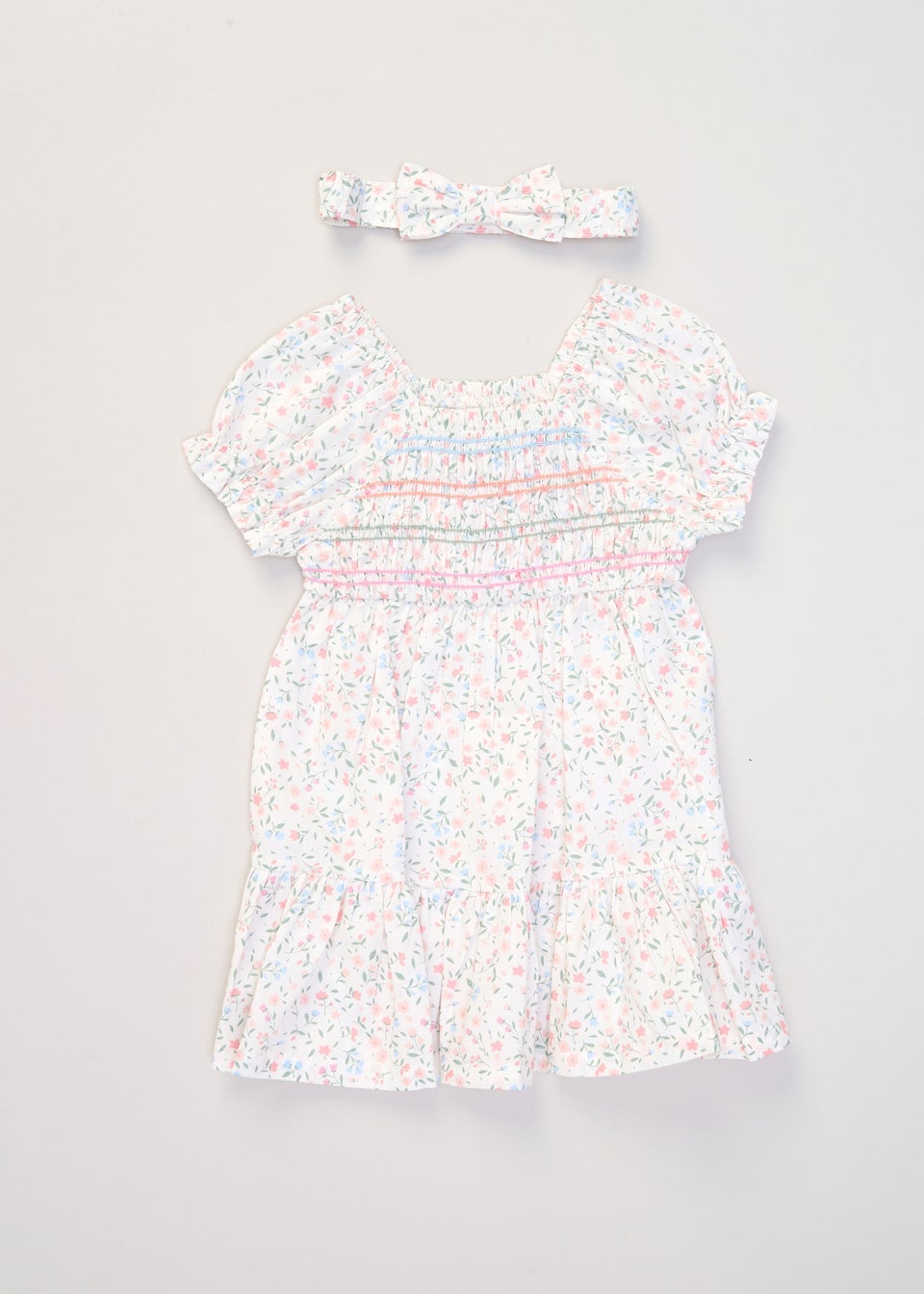 Miss White Summer Dress & Scrunchie Outfit Set (2-4yrs)