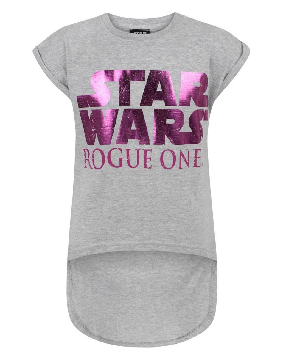 Star Wars Kids Grey Pink Rogue One T Shirt (5-14 Years)