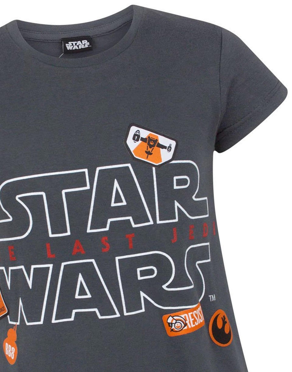 Star Wars Kids Grey Badges T Shirt (5-14 Years)
