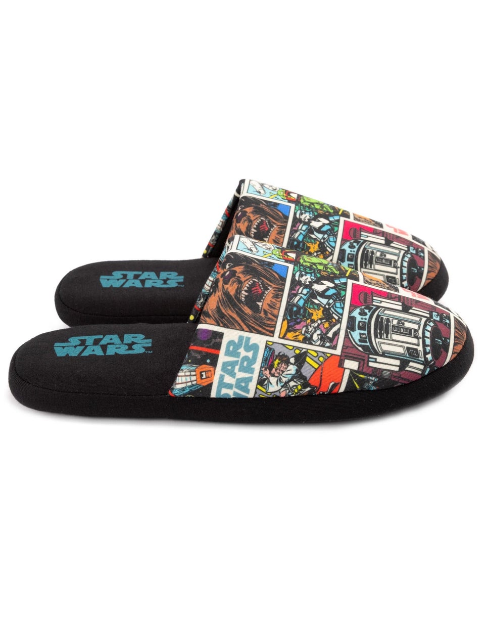 Star Wars Black Comic Book Mule Slippers