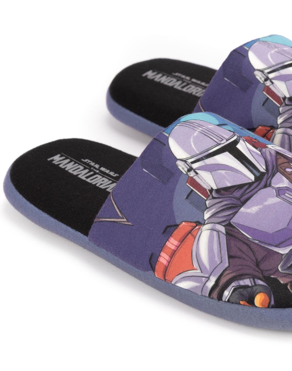 Star Wars Black Mandalorian Baby Yoda Mule Slippers
