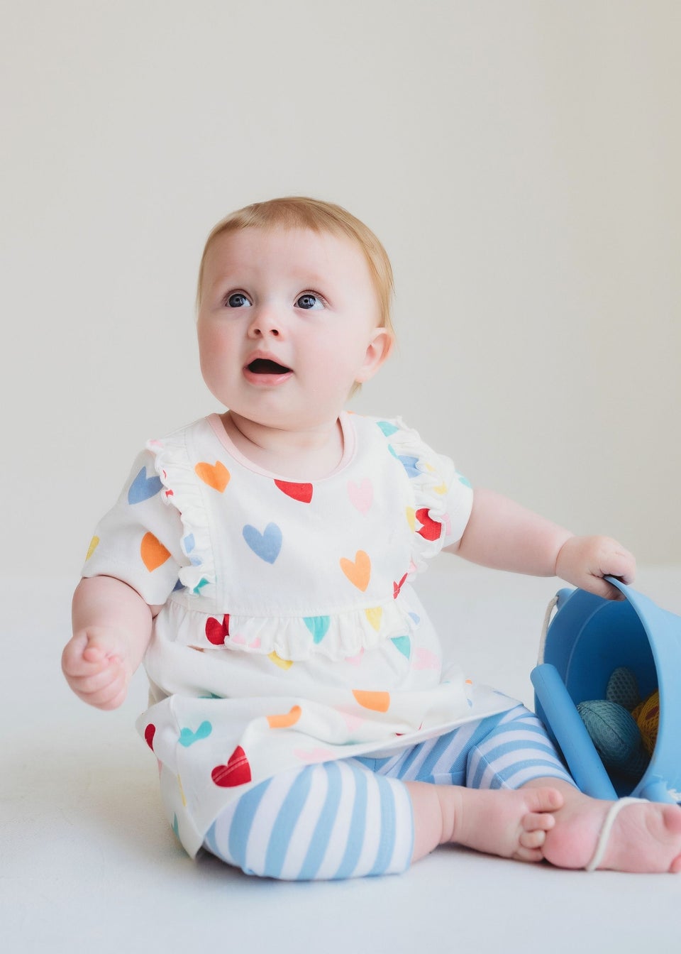 Lilly & Sid Multicoloured Heart Print Dress & Legging Set (0- 24 Months)