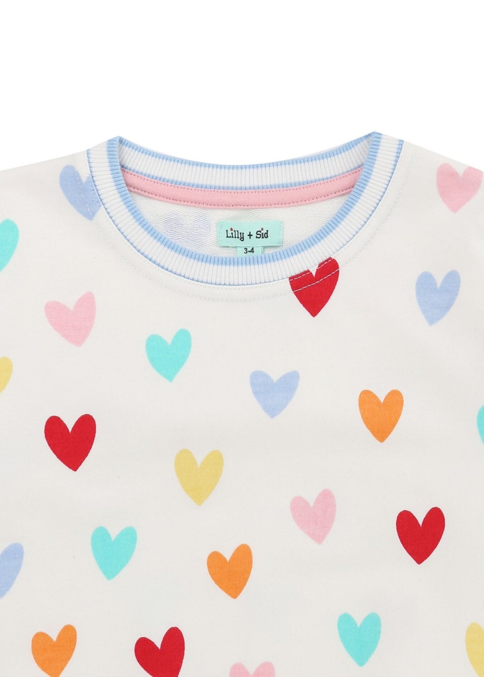 Lilly & Sid Multi White Heart Print Sweatshirt (0-8 Years)