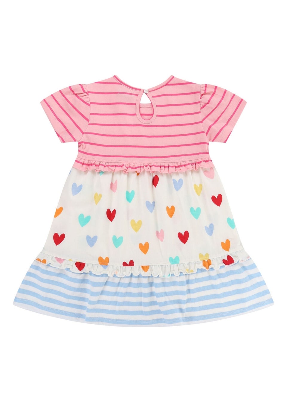 Lilly & Sid Multicoloured Heart & Stripe Print Dress (0-8 Years)