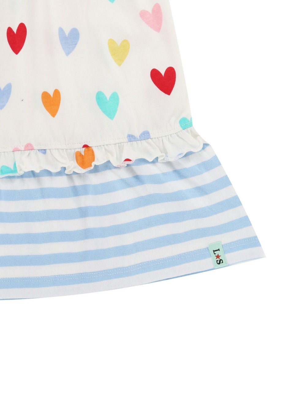 Lilly & Sid Multicoloured Heart & Stripe Print Dress (0-8 Years)