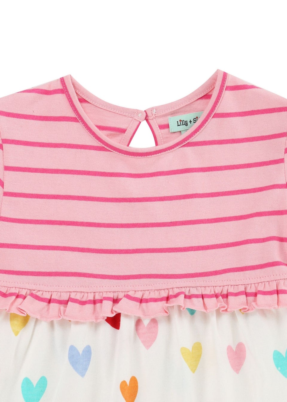 Lilly & Sid Multicoloured Heart & Stripe Print Dress (0-8 Years)