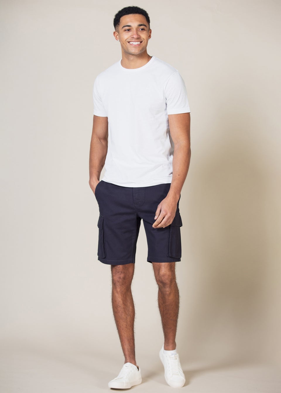 French Connection Navy Cotton Cargo Shorts