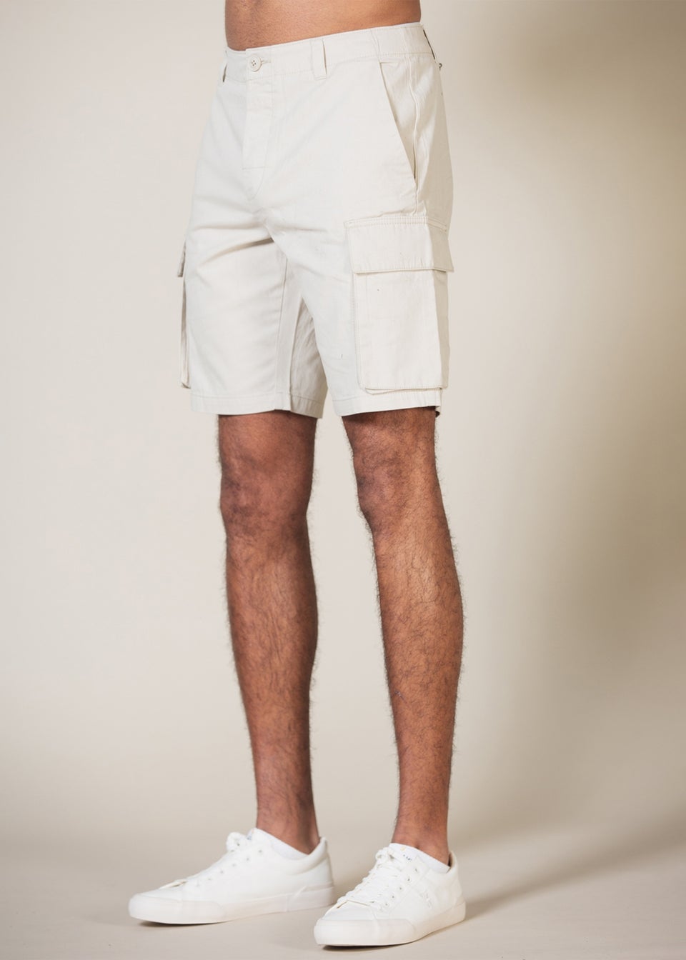 French Connection Stone Cotton Cargo Shorts
